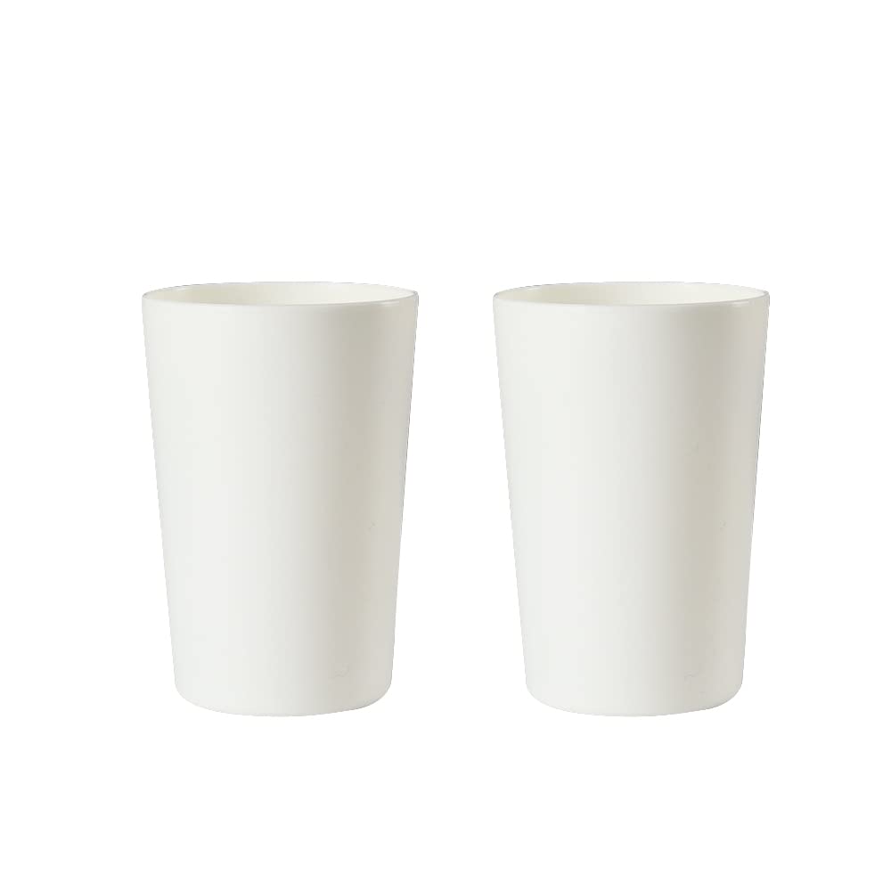 Bathroom Tumbler, Unbreakable Dishwasher, Safe Drink cup, Plastic cup 11 ounces, 2 pieces (white and grey)