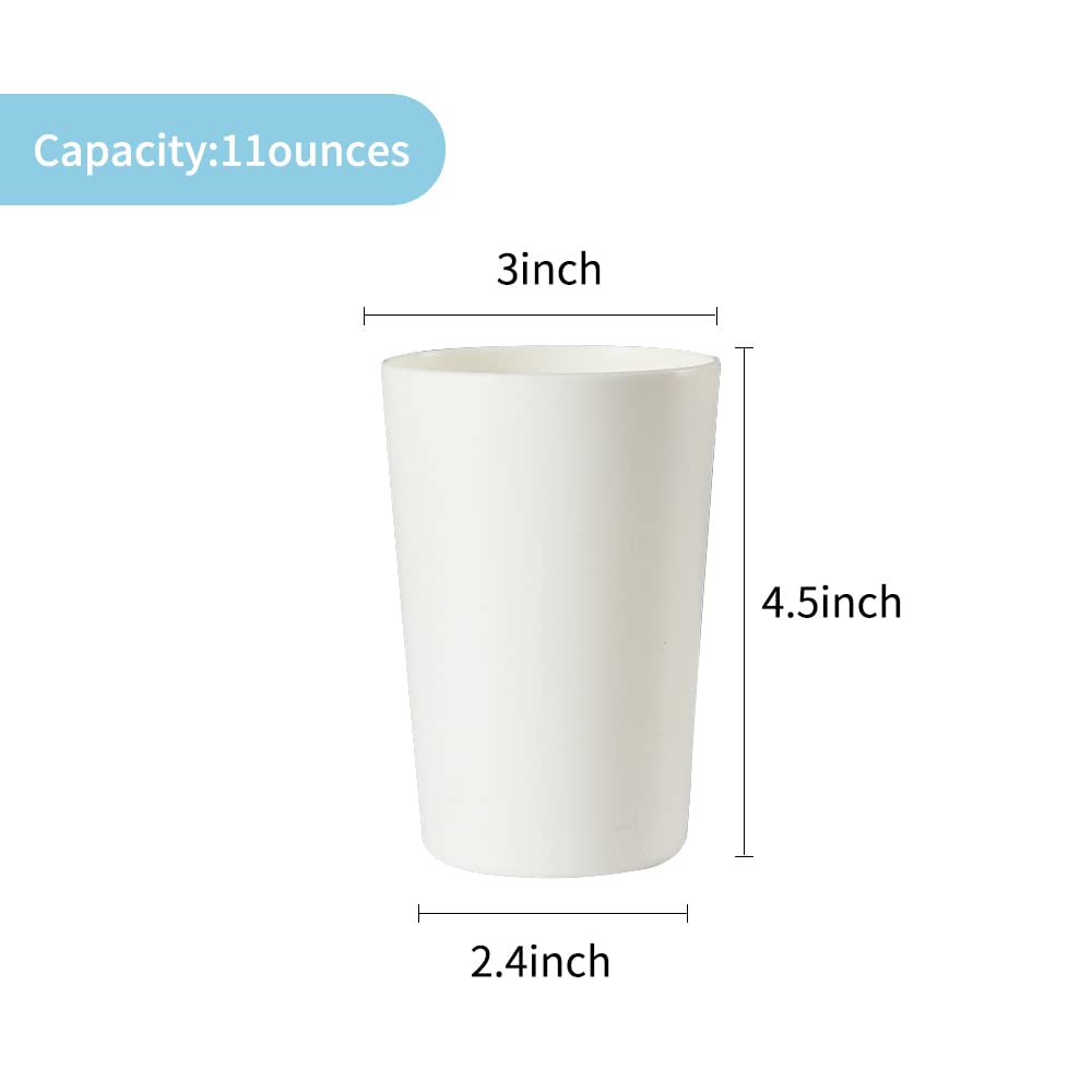 Bathroom Tumbler, Unbreakable Dishwasher, Safe Drink cup, Plastic cup 11 ounces, 2 pieces (white and grey)