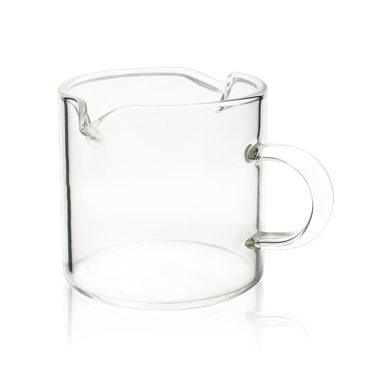 BCnmviku Shot Glasses Espresso Parts Double Spouts Milk Cup Clear Glass (Clear Glass-2Pack)