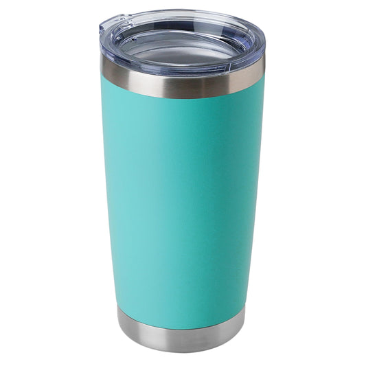 DOMICARE 20oz Stainless Steel Tumbler Bulk with Lid, Double Wall Vacuum Insulated Travel Mug, Powder Coated Coffee Cup, Light Blue, 1 Pack